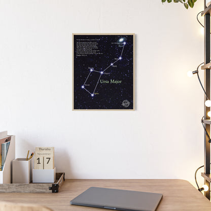 Ursa Major Constellation Star Map Poster with Wooden Frame — Astrology Wall Art