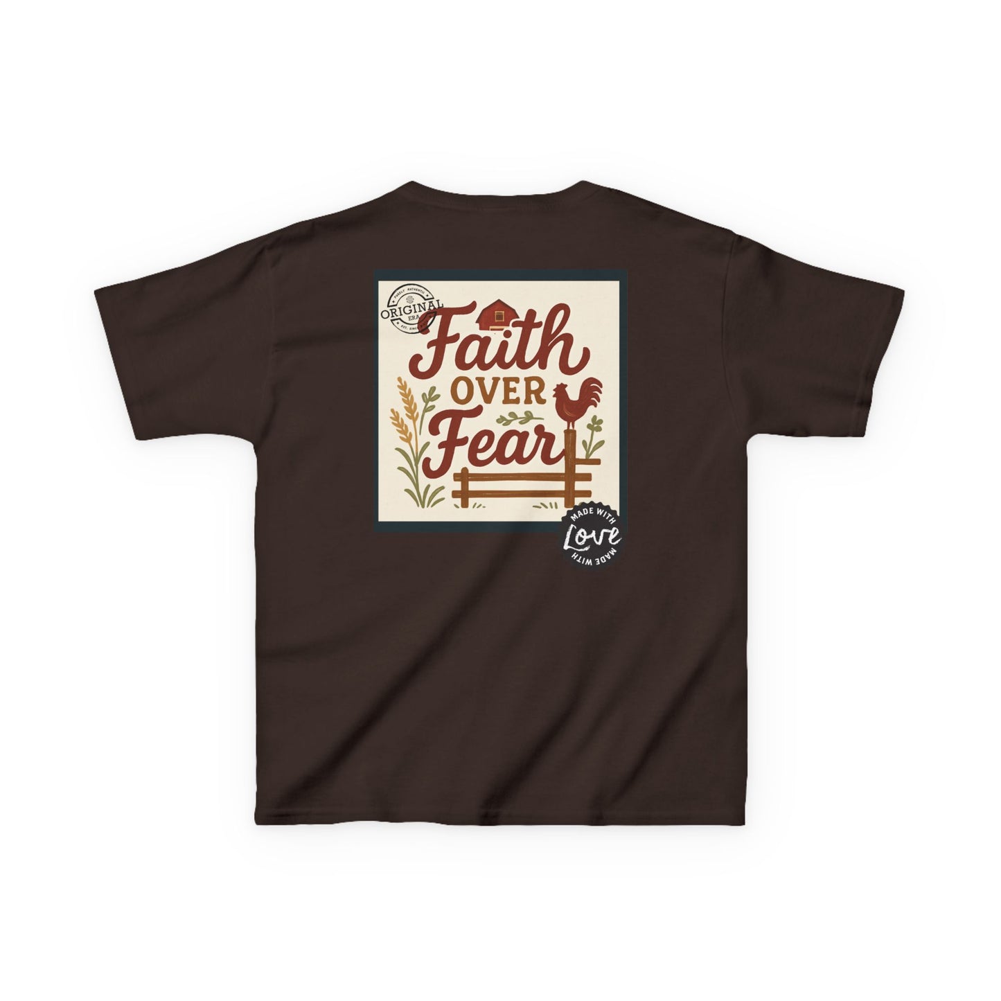 Kids T‑Shirt — 'You Herd the Word' Cow Front & 'Faith Over Fear' Farm Graphic