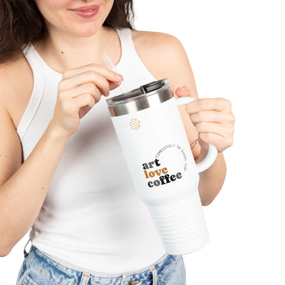 40oz Insulated Travel Mug – Art Love Coffee Thermal Tumbler