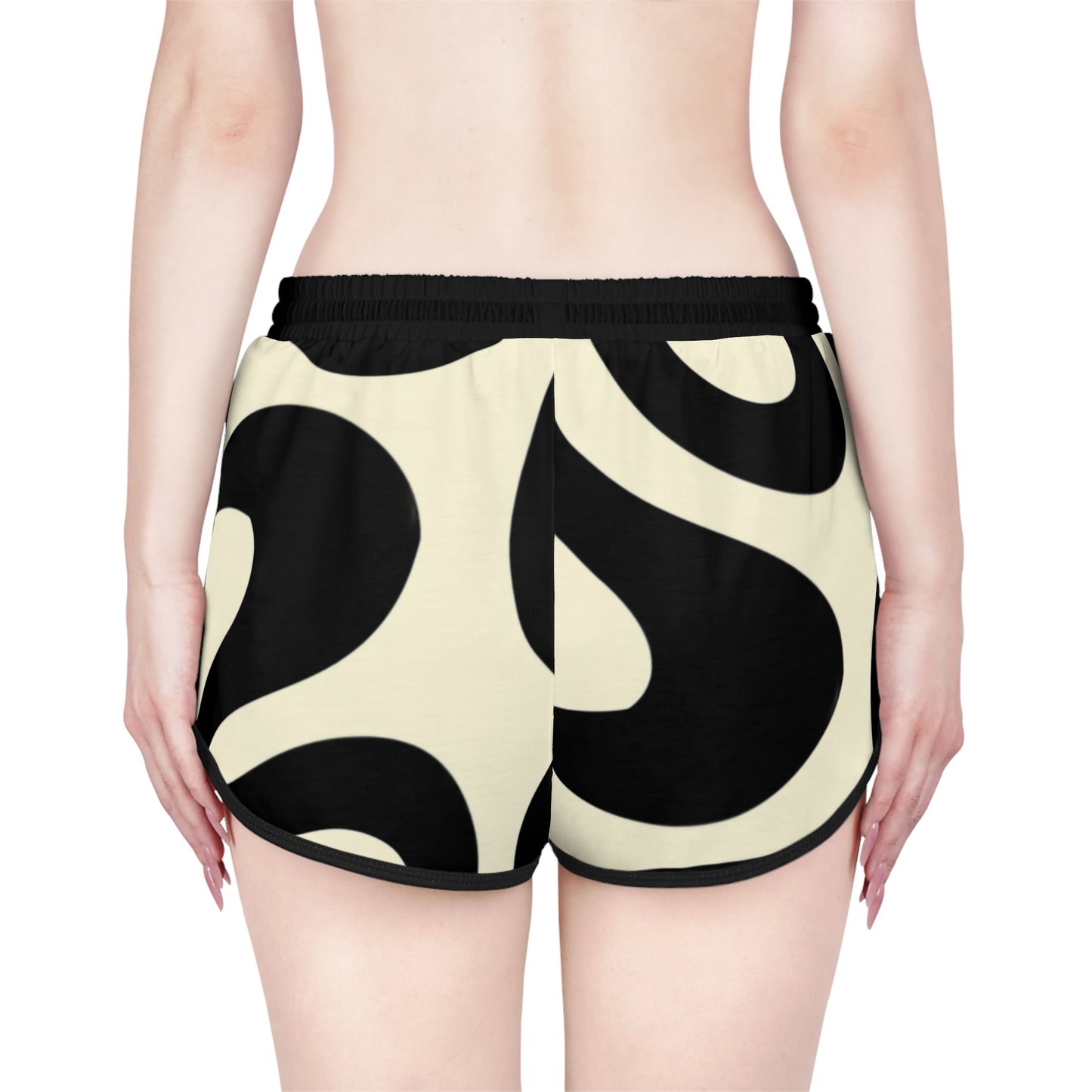 Women's Retro Black & Cream Swirl Relaxed Shorts