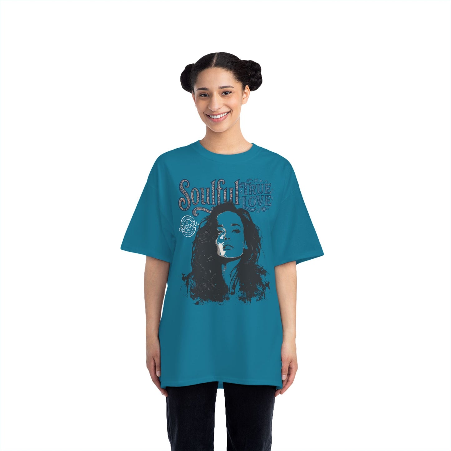 Soulful True Love Portrait T-Shirt — Romantic Couple Graphic Tee