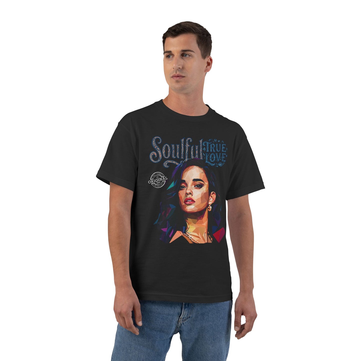 Soulful True Love Portrait T-Shirt — Romantic Couple Graphic Tee