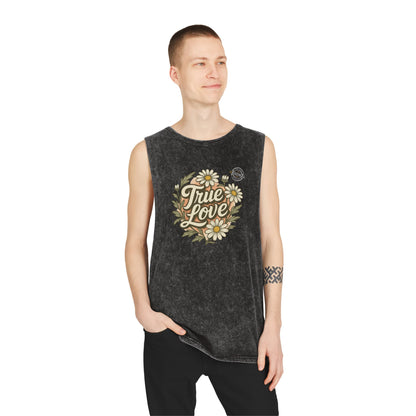 True Love Daisy Tank Top — Vintage Stonewash Graphic Tank