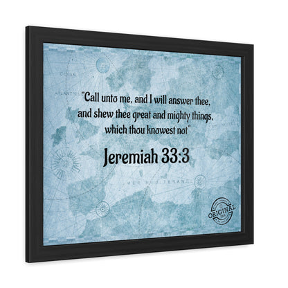 Jeremiah 33:3 Framed Poster — Inspirational Scripture Wall Art