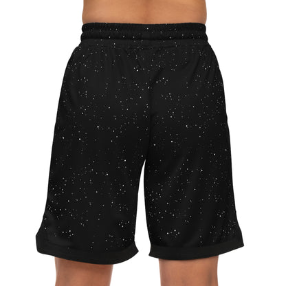 Speckled Black Basketball Shorts — Ribbed Athletic