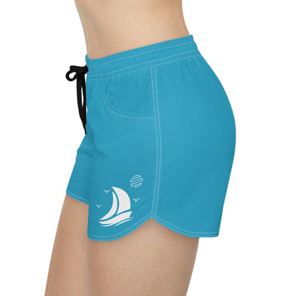 Sailboat Breeze Women's Casual Shorts — Teal Beach Lounge Shorts