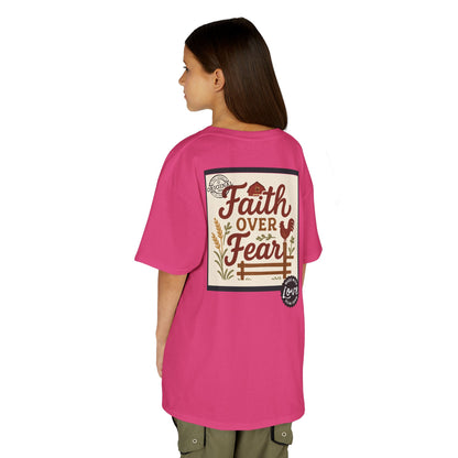 Kids T‑Shirt — 'You Herd the Word' Cow Front & 'Faith Over Fear' Farm Graphic