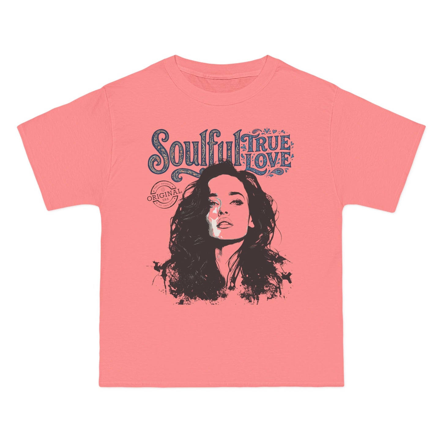 Soulful True Love Portrait T-Shirt — Romantic Couple Graphic Tee