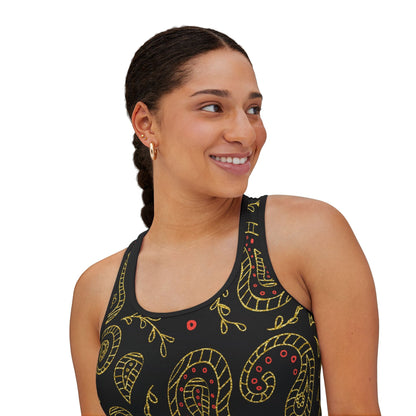 Women's Boho Black & Gold Tank Top
