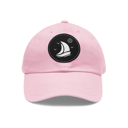 Set For Sail Leather Patch Dad Hat — Nautical Baseball Cap
