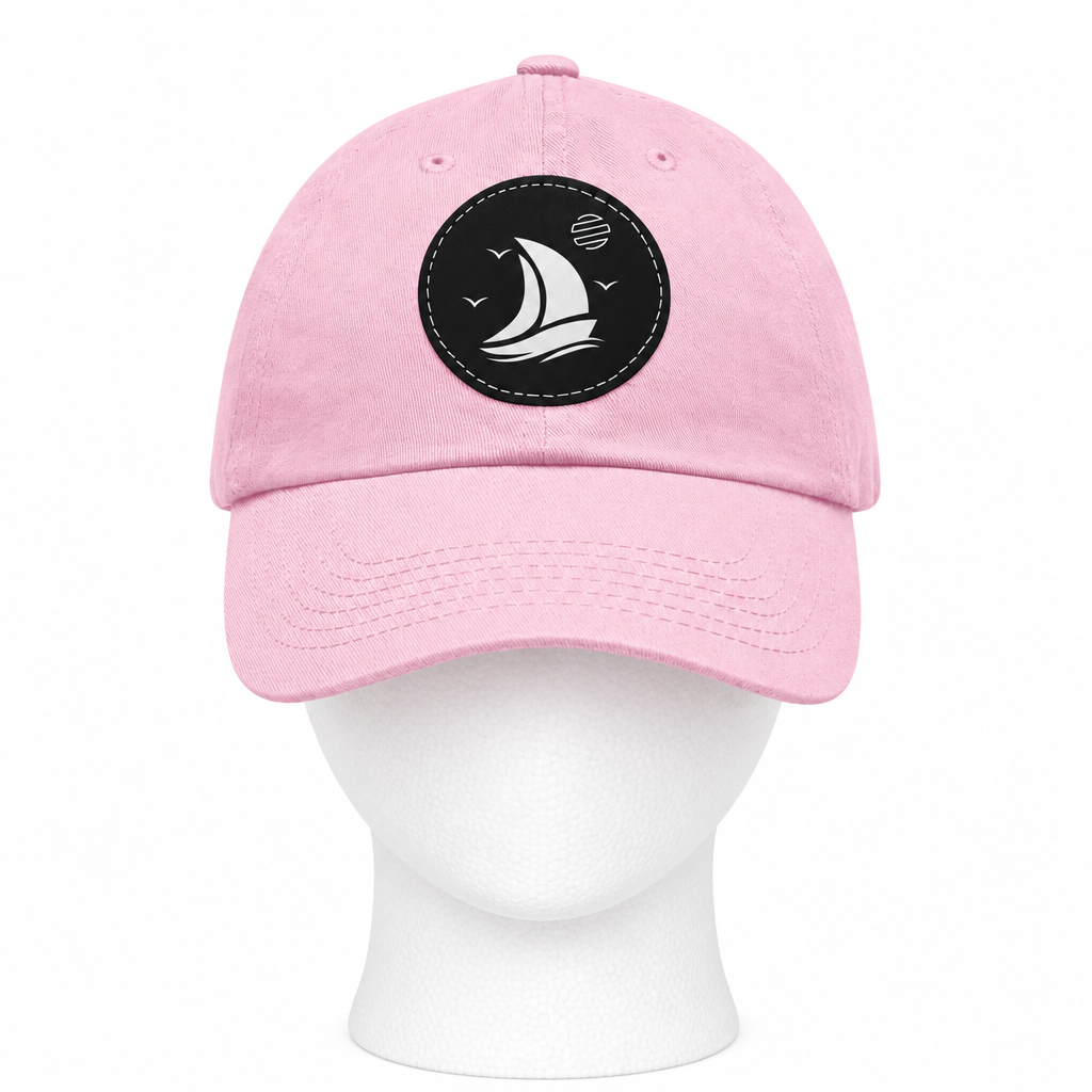 Set For Sail Leather Patch Dad Hat — Nautical Baseball Cap