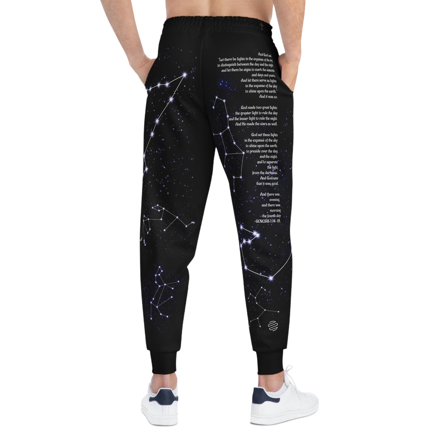 Constellation Joggers — Zodiac Star Map Athletic Pants with Poem