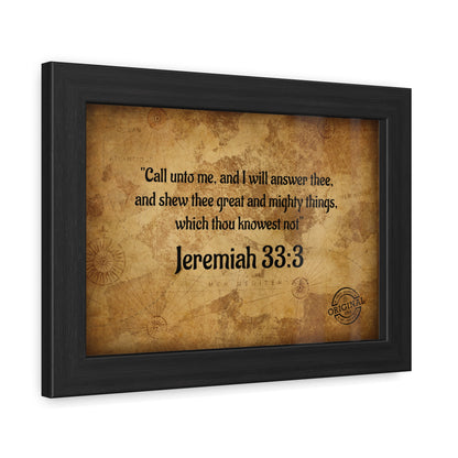 Jeremiah 33:3 Framed Poster — Inspirational Scripture Wall Art