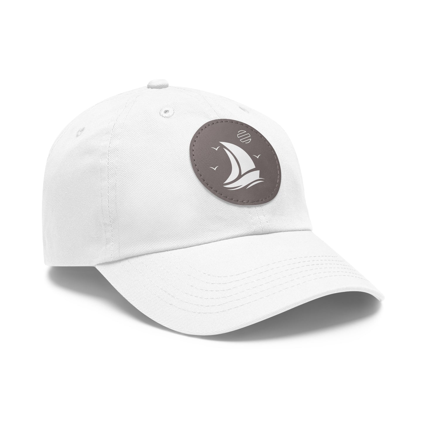 Set For Sail Leather Patch Dad Hat — Nautical Baseball Cap