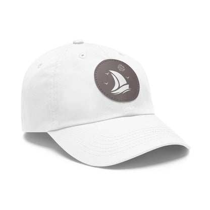 Set For Sail Leather Patch Dad Hat — Nautical Baseball Cap