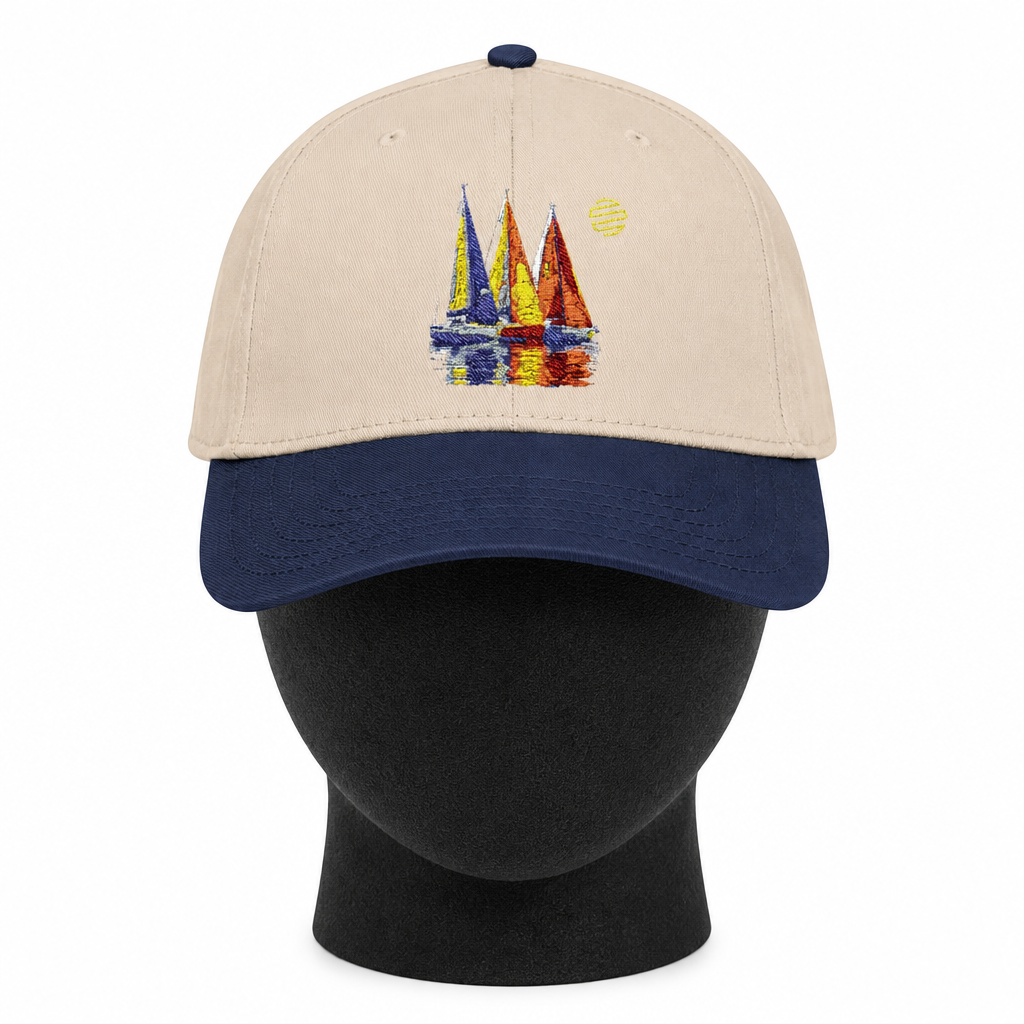 Sailboat Embroidered Baseball Cap – Nautical Summer Sun Hat