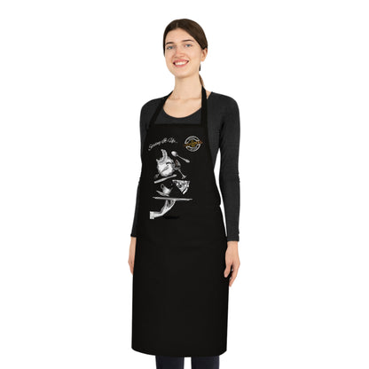 Black Cotton Apron — 'Savoring the Slice' Pizza Chef Apron