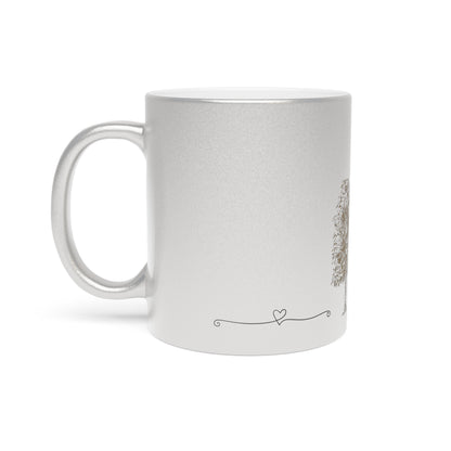 Elegant Metallic Mug | Silver & Gold Tree Design