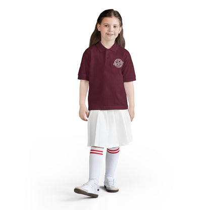 Youth Polo Shirt with 'Original' Vintage Stamp Logo — Kids School Uniform / Casual
