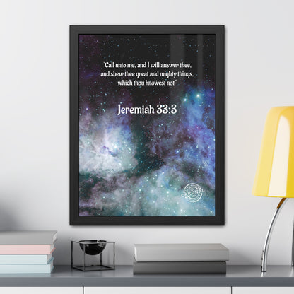 Jeremiah 33:3 Framed Poster — Inspirational Scripture Wall Art