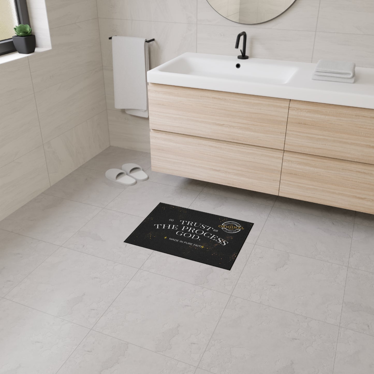 Heavy Duty Floor Mat with Inspirational Design - Trust the Process, Non-Slip Area Rug, Motivational Home Decor, Faith-Based Welcome [...]