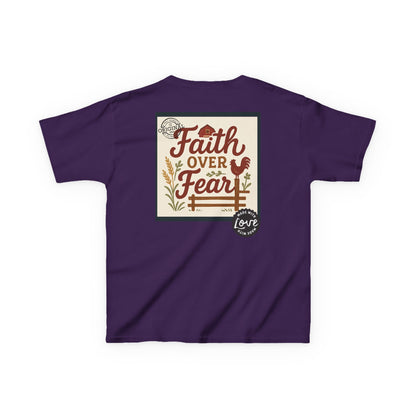 Kids T‑Shirt — 'You Herd the Word' Cow Front & 'Faith Over Fear' Farm Graphic
