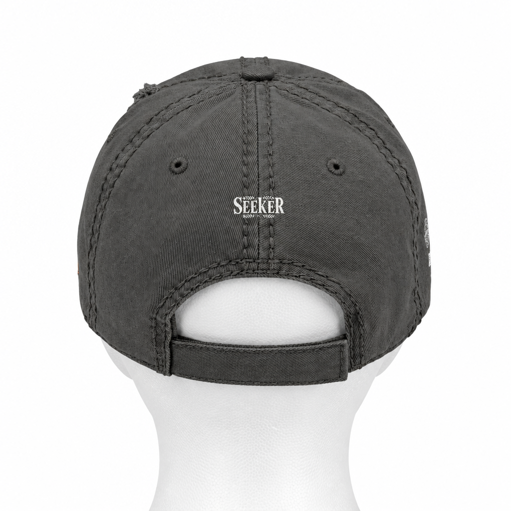 Seeker Embroidered Distressed Dad Hat — Vintage Faith Baseball Cap