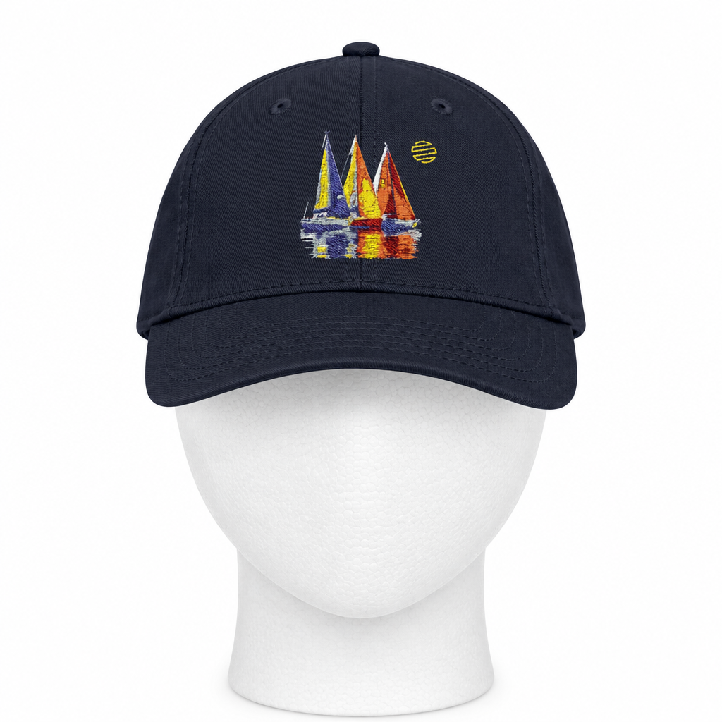 Sailboat Embroidered Baseball Cap – Nautical Summer Sun Hat