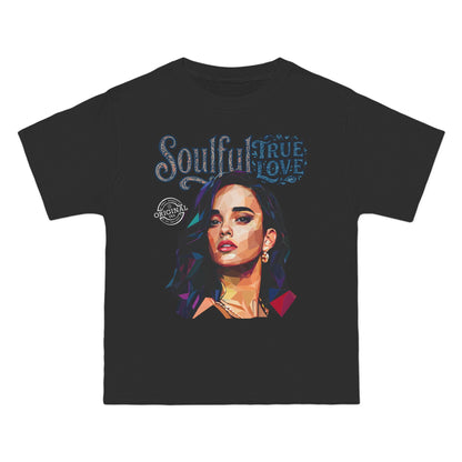 Soulful True Love Portrait T-Shirt — Romantic Couple Graphic Tee