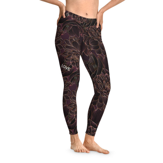 Floral Love Leggings — Dark Dahlia