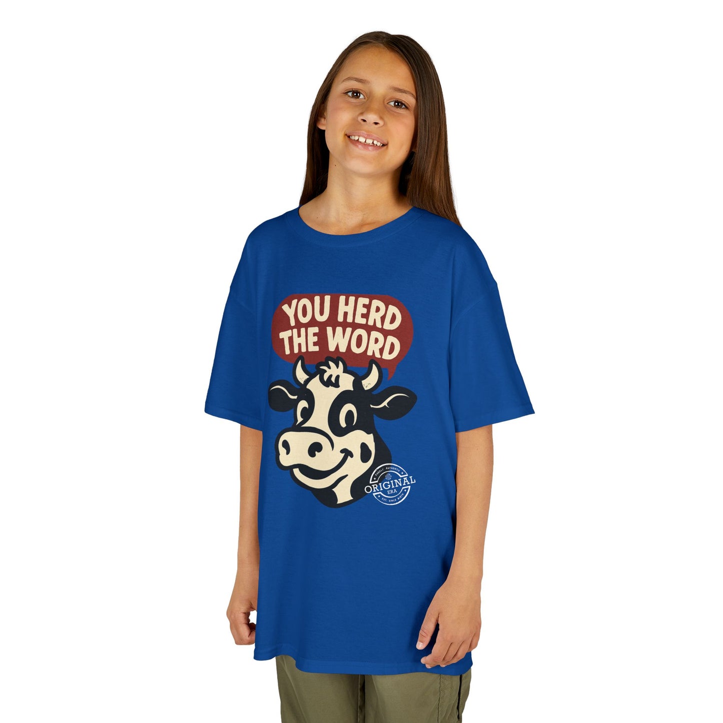 Kids T‑Shirt — 'You Herd the Word' Cow Front & 'Faith Over Fear' Farm Graphic