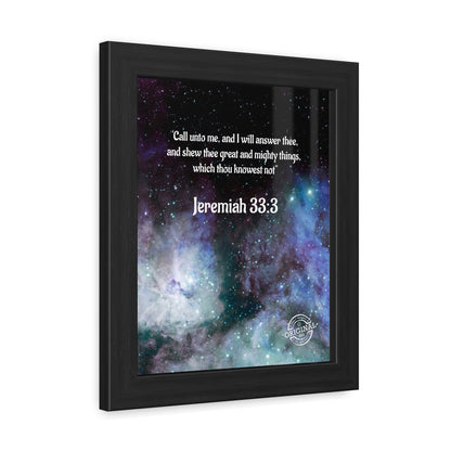 Jeremiah 33:3 Framed Poster — Inspirational Scripture Wall Art
