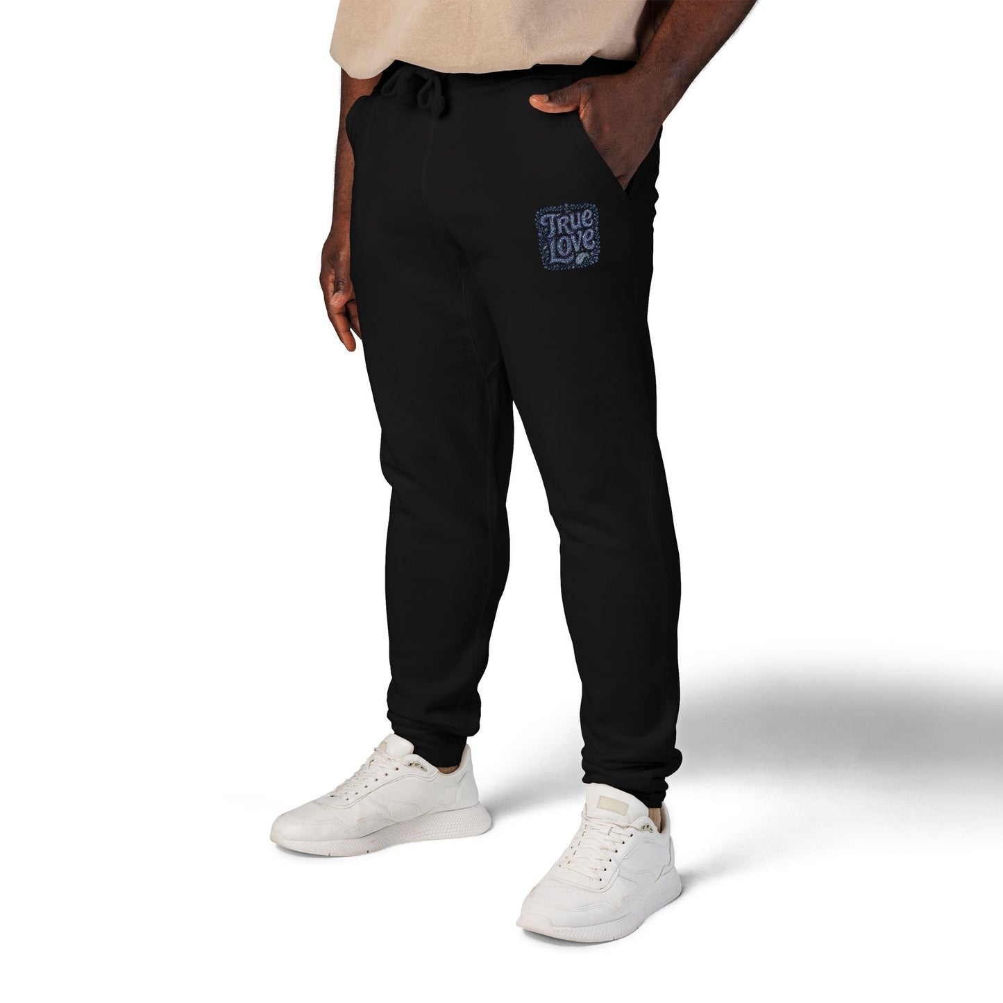 Embroidered 'True Love' Fleece Sweatpants