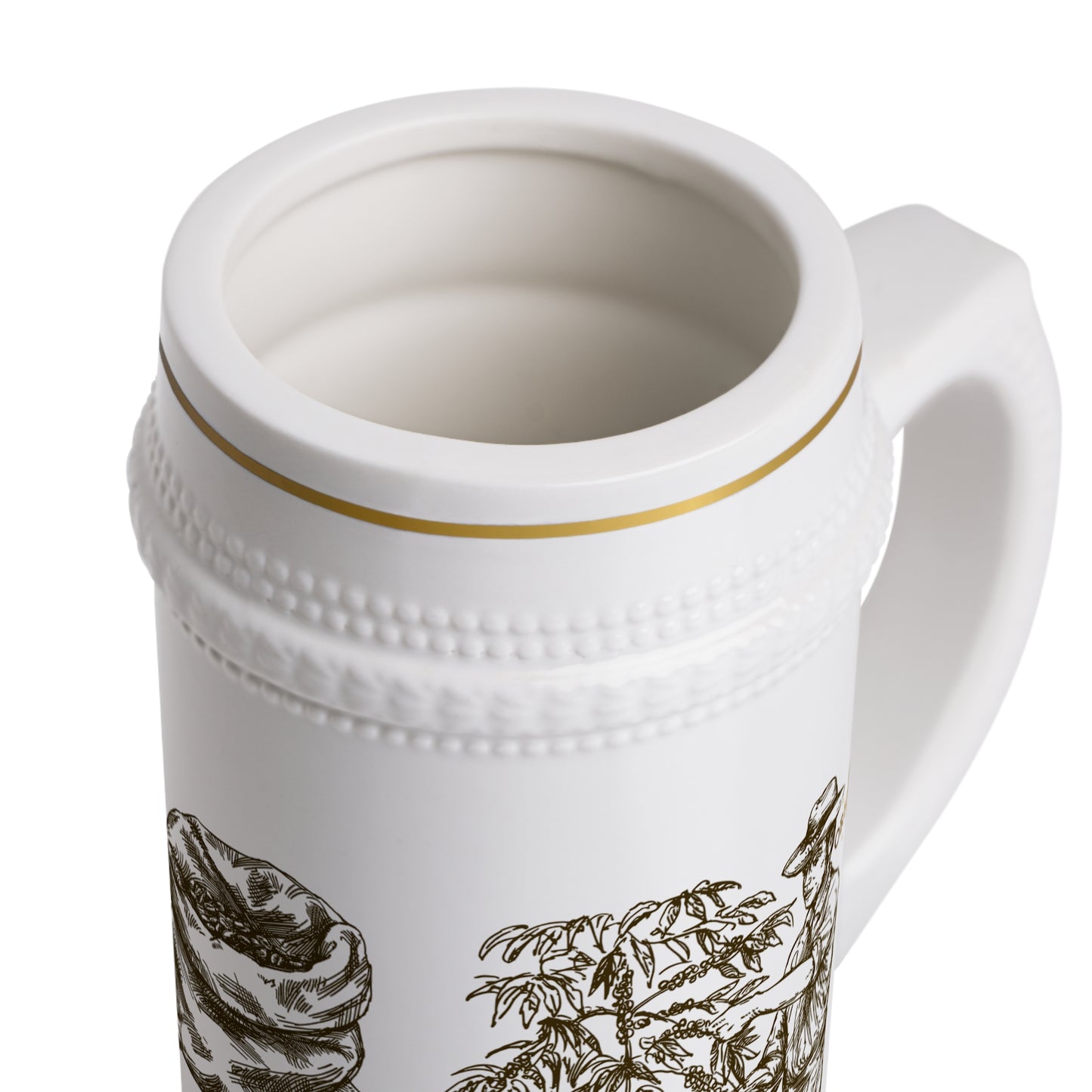 Coffee Lover's Stein Mug - Rustic Coffee Art