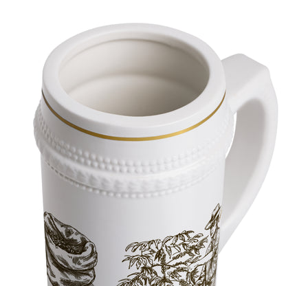 Coffee Lover's Stein Mug - Rustic Coffee Art