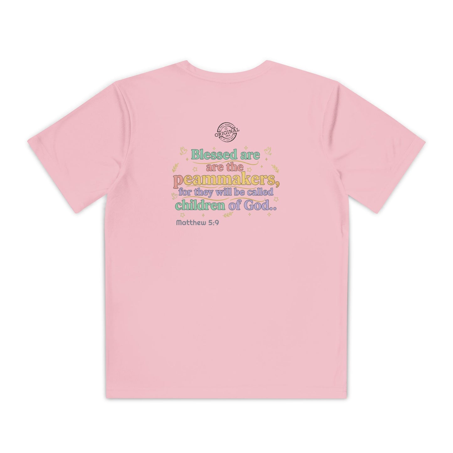 Youth Competitor Tee — "Original Era Inc." Kids' Christian Scripture T-Shirt (Matthew 5:9)