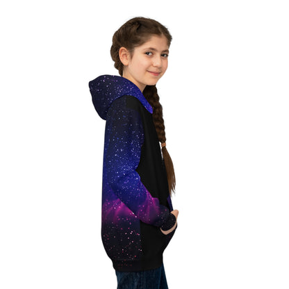 Kids Galaxy Bear Hoodie – Cosmic Space Pullover for Children