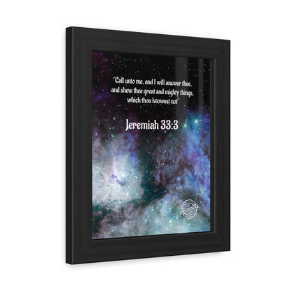 Jeremiah 33:3 Framed Poster — Inspirational Scripture Wall Art