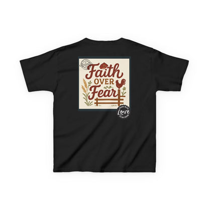 Kids T‑Shirt — 'You Herd the Word' Cow Front & 'Faith Over Fear' Farm Graphic