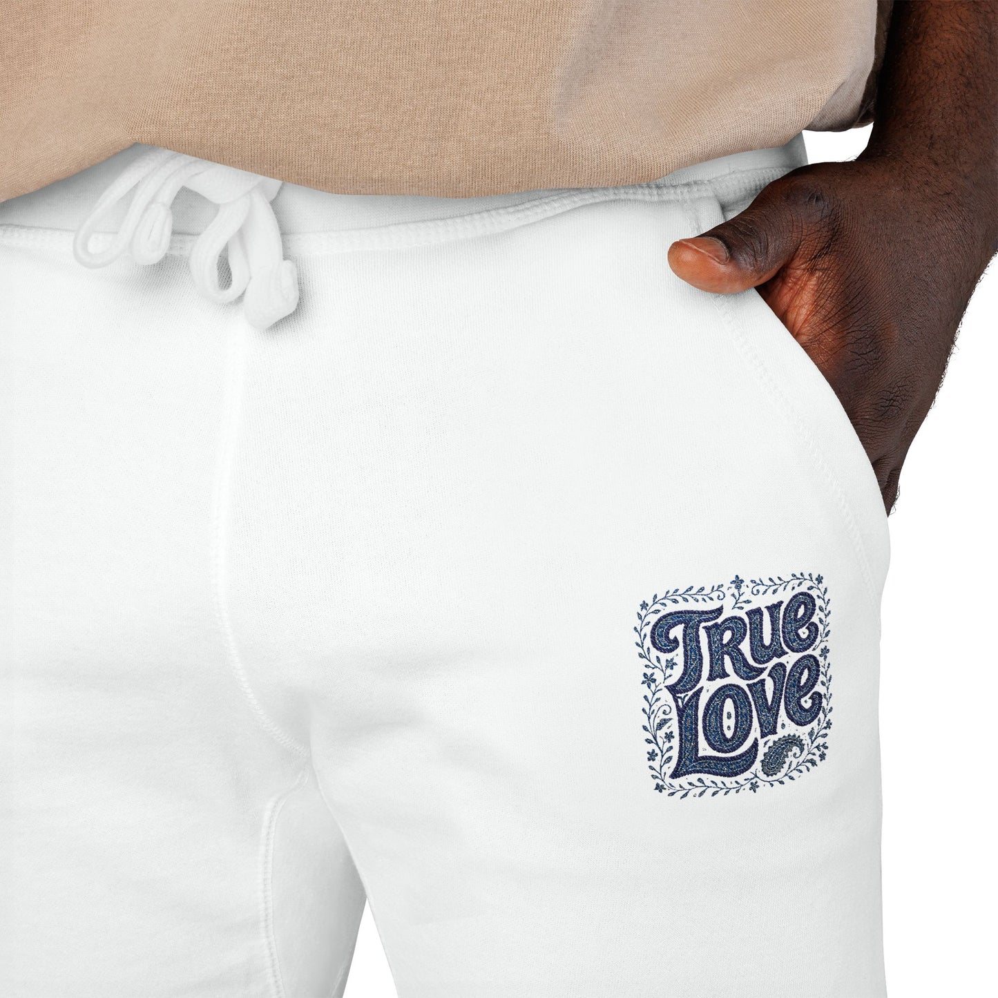 Embroidered 'True Love' Fleece Sweatpants