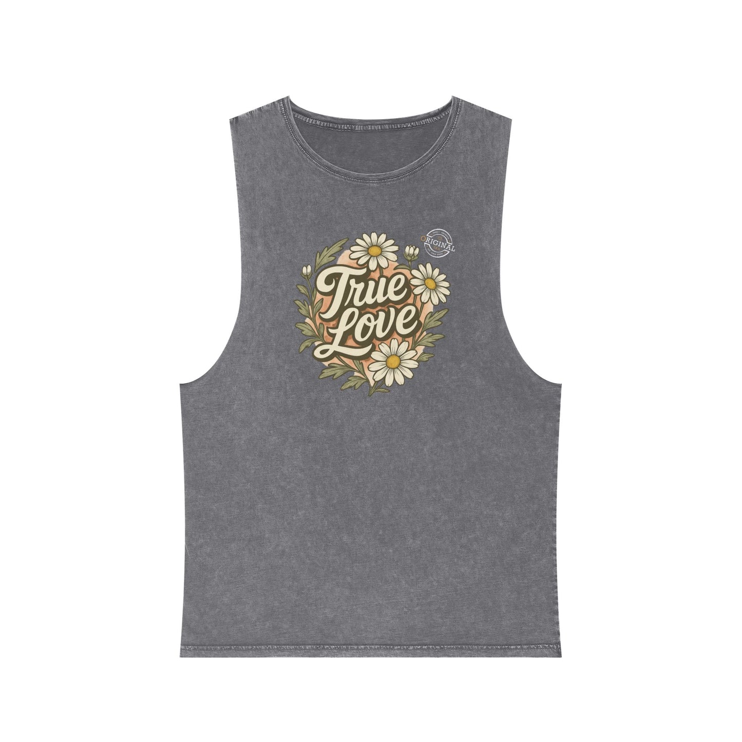 True Love Daisy Tank Top — Vintage Stonewash Graphic Tank