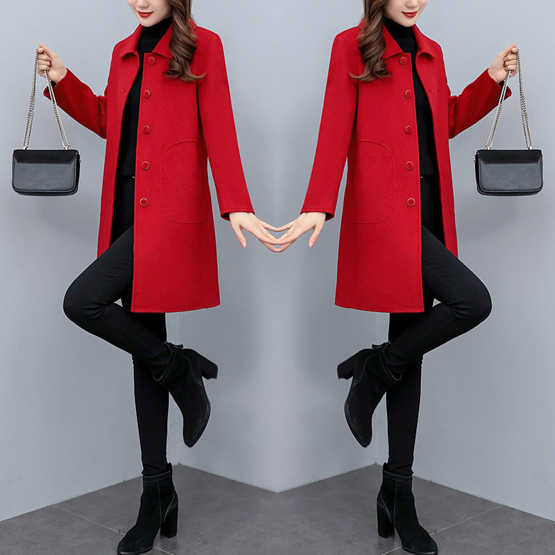 Women's Autumn And Winter Woolen Coat