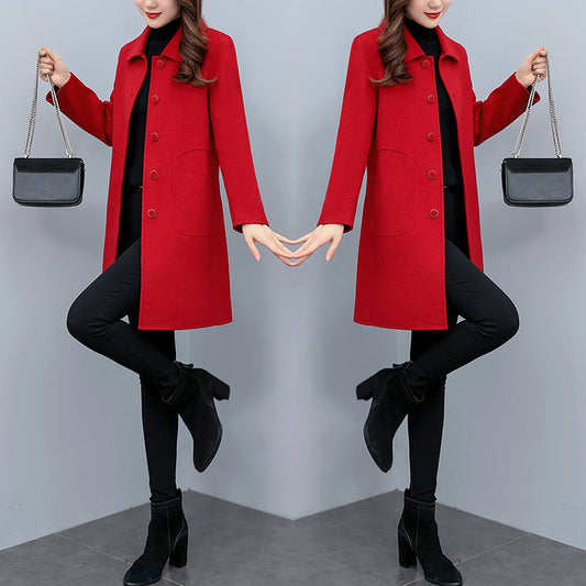 Women's Autumn And Winter Woolen Coat