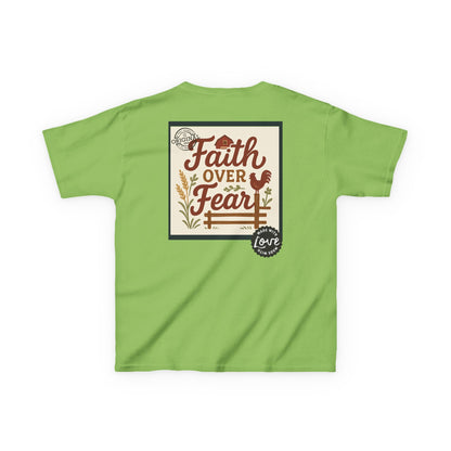 Kids T‑Shirt — 'You Herd the Word' Cow Front & 'Faith Over Fear' Farm Graphic