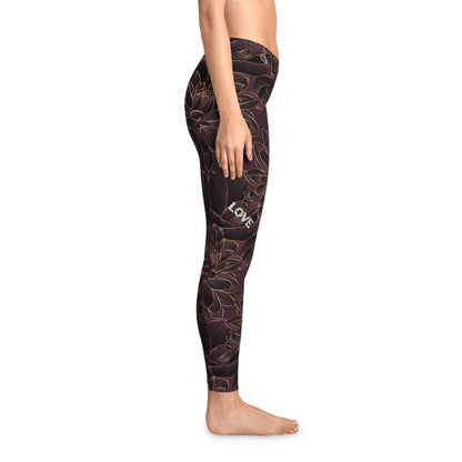 Floral Love Leggings — Dark Dahlia