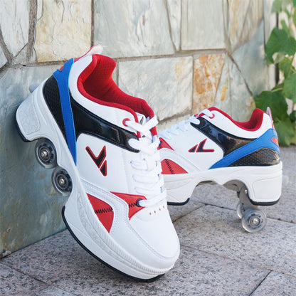 Unisex Single And Double Roller Skates Heely Shoes