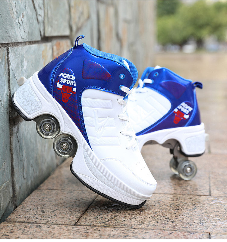 Unisex Single And Double Roller Skates Heely Shoes