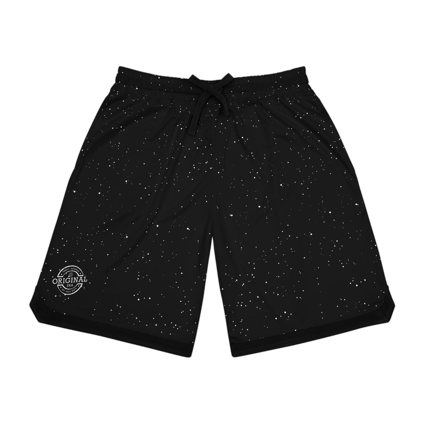 Speckled Black Basketball Shorts — Ribbed Athletic