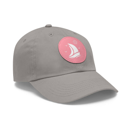 Set For Sail Leather Patch Dad Hat — Nautical Baseball Cap