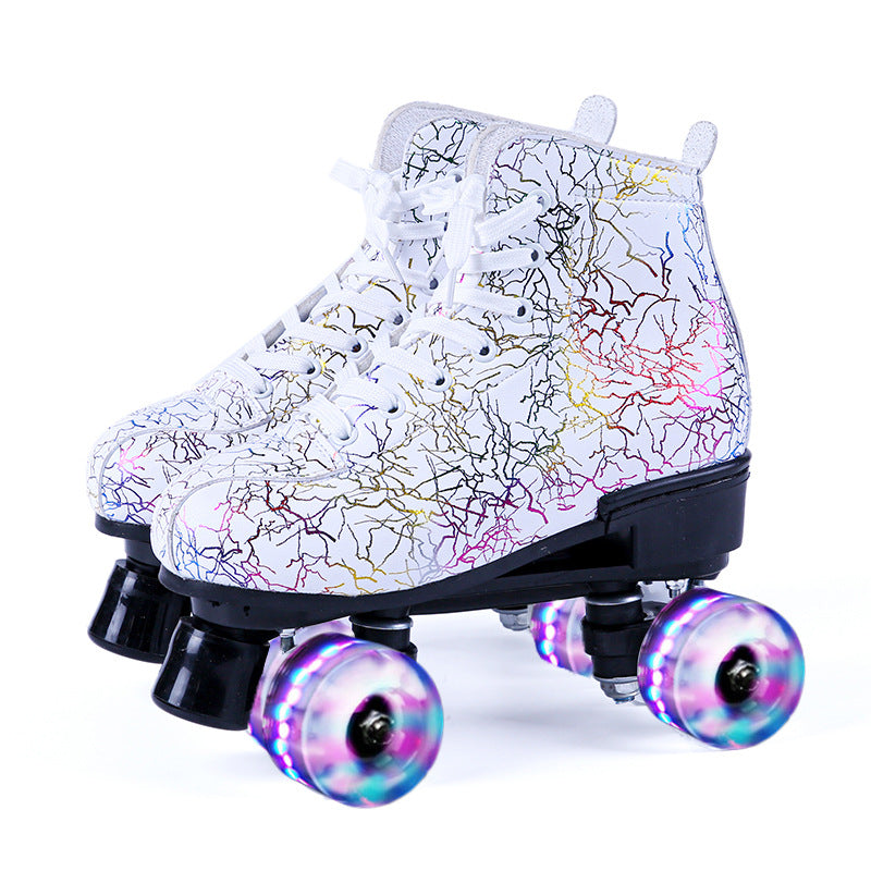 Black And White Thunder Quad Flash Roller Skates